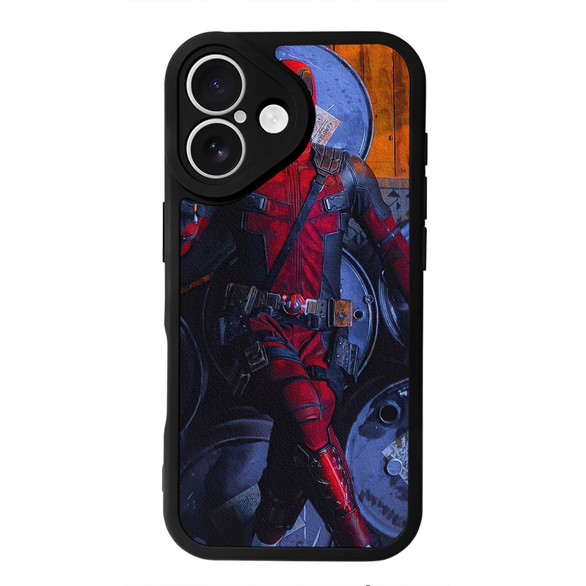 （画像用） Deadpool デッドプール 【iPhone 16シリーズ対応】シリコンスマホケース（レザー調） 材質：シリコン